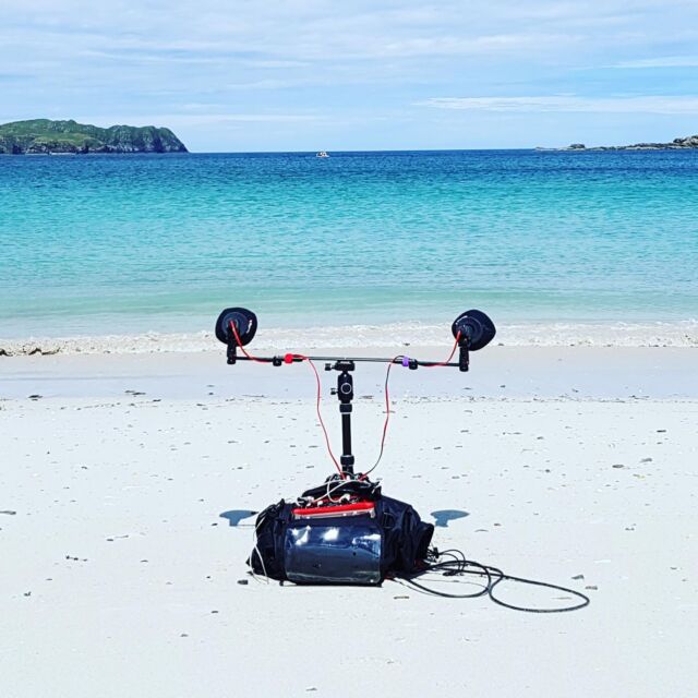 Throwback to 2016, #fieldrecording in the Scottish Outer Hebridean islands ( @sounddevices #744T and @audio_technica AT4022 AB omnis)